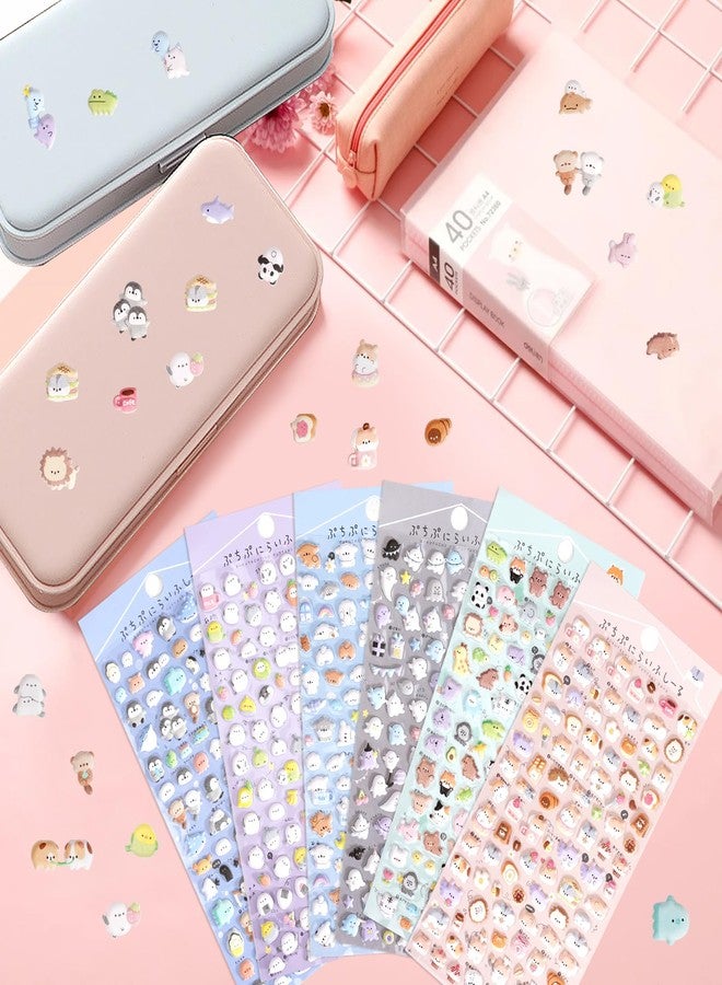 Jactales 600+ Cute Mini Puffy Stickers-Small 3D Tiny Micro Bulk Sticker Set for Kids Girls Adults-Includes Kawaii Japanese Cartoon Ghost Animal Cat Dog Penguin Birds for Phone Case-Removable-6 Sheets - Image 5